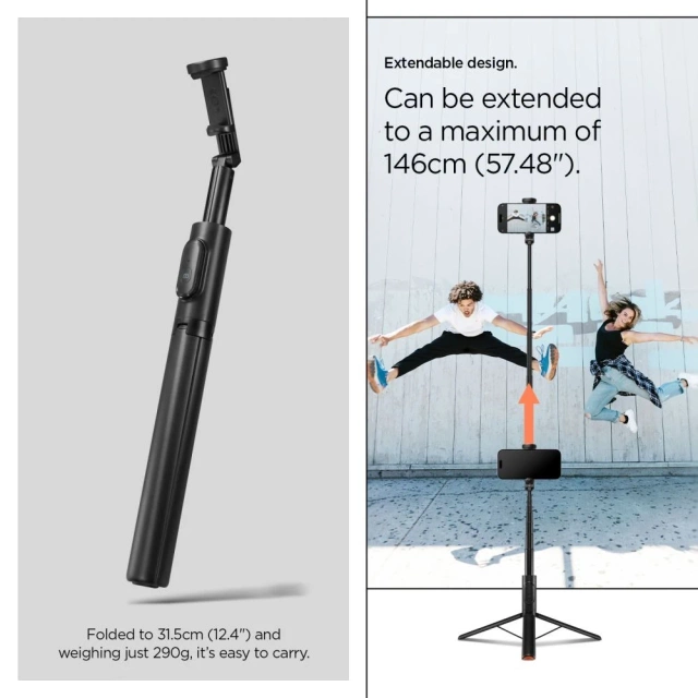 Spigen S541W Tripod Selfie Stick 146 cm with Bluetooth Remote Control