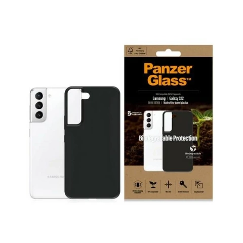 Case for Samsung Galaxy S22 Biodegradable PanzerGlass Black
