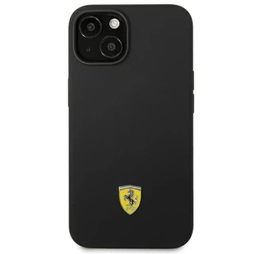 Чохол для Ferrari FEHCP14SSIBBK для Apple iPhone 14 6.1" black/black hardcase Silicone Metal Logo