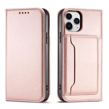 Puzdro na magnetickú kartu pre iPhone 12 Pro Max Pouch Card Wallet Card Holder Pink