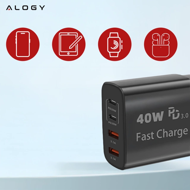 Розгалужувач HUB Alogy Adapter для ноутбука з USB-C на 3x USB-A 2.0 1x USB-A 3.0 сірий
