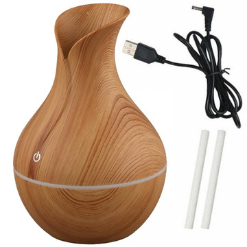 Zvlhčovač vzduchu.Difúzor jemnej hmly.Drevený RGB LED bronz