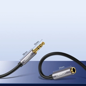 UGREEN kábel AUX predlžovací kábel 3,5 mm mini jack 3m strieborný (10595)