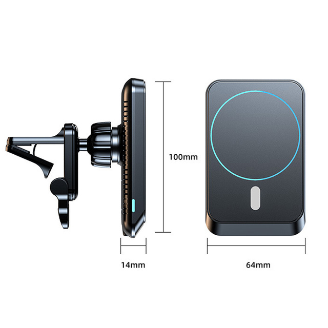 Uchwyt Magnetyczny Alogy samochodowy do MagSafe z ładowarką Qi 15W do telefonu do kratki na kratę czarny