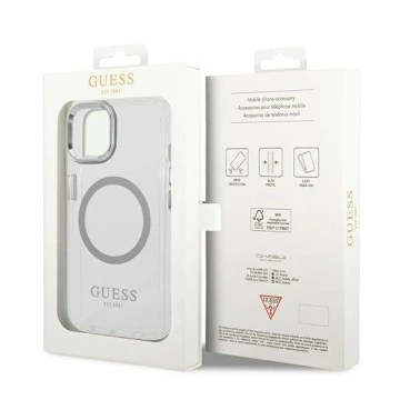 Etui Guess GUHMP14MHTRMS do Apple iPhone 14 Plus 6,7" srebrny/silver hard case Metal Outline Magsafe