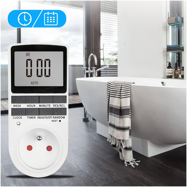 Енергозберігаючий таймер для розетки EU, білий