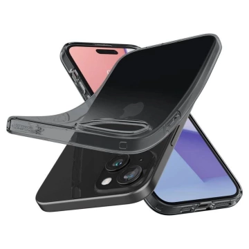 Pouzdro Spigen Crystal Flex pro Apple iPhone 15 Plus - šedé a průhledné