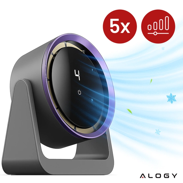 Fan Desk Fan Standing Small Circulator with Clip Cordless Handheld 500mAh USB-C Alogy White