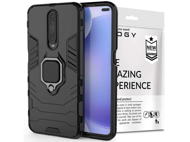 Чохол Alogy Stand Ring Armor для Xiaomi Poco X2 black Glass