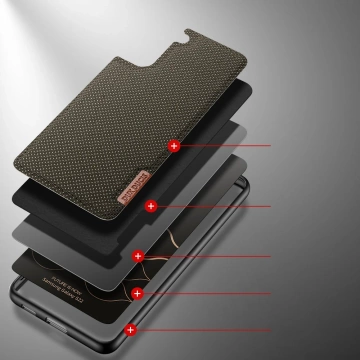 Dux Ducis Fino case cover covered with nylon material for Samsung Galaxy S22 green