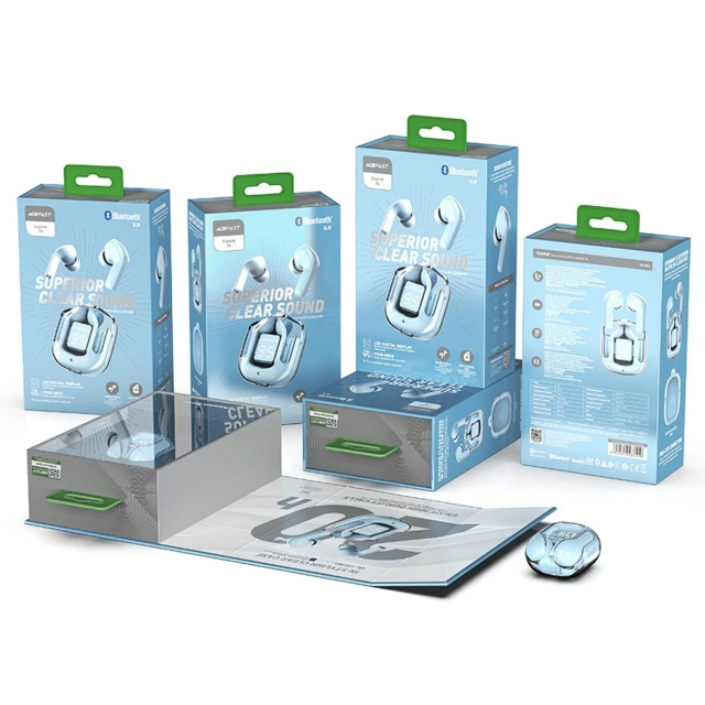 Słuchawki bezprzewodowe Acefast dokanałowe TWS Bluetooth jasnoniebieski (T6 ice blue)