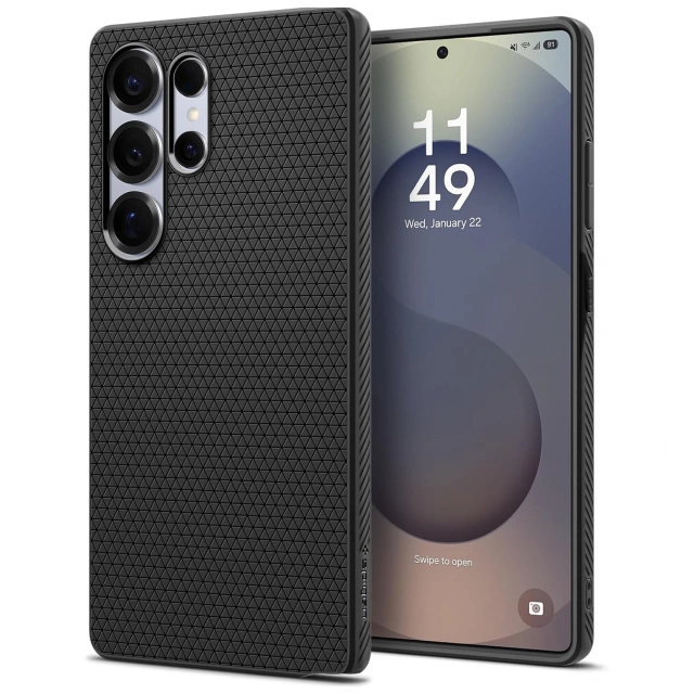 Ochranný kryt Spigen Liquid Air pre Samsung Galaxy S25 Ultra, matný, čierny