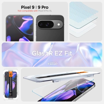 Spigen Glas.Tr Tempered Glass "EZ FIT" 2-Pack for Google Pixel 9 / 9 Pro Clear