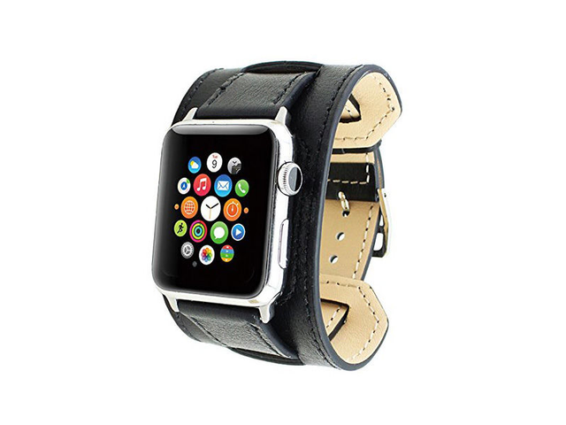 Leather Cuffs Cuff Apple Watch 1/2/3/4/5/38/40mm Black