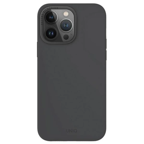 Etui UNIQ Lino Hue do iPhone 15 Pro Max 6.7" Magclick Charging szary/charcoal grey