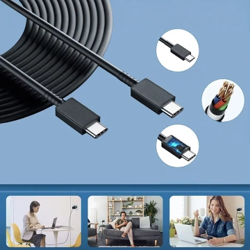 Original Samsung USB-C-auf-USB-C-Kabel EP-DW767 zum Aufladen, 1,8 m, 3 A, 25 W/45 W, Weiß