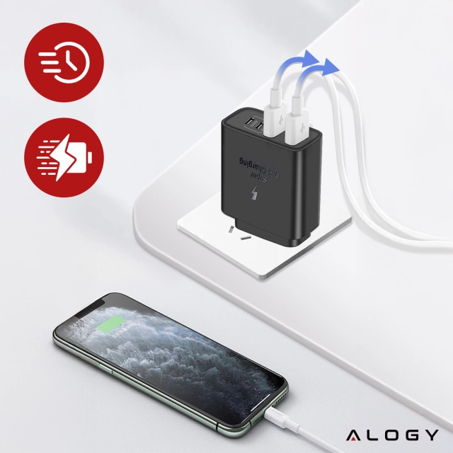 HUB-Splitter Alogy-Adapter für Computer-Laptop mit USB-C auf 3x USB-A 2.0 1x USB-A 3.0 Grau