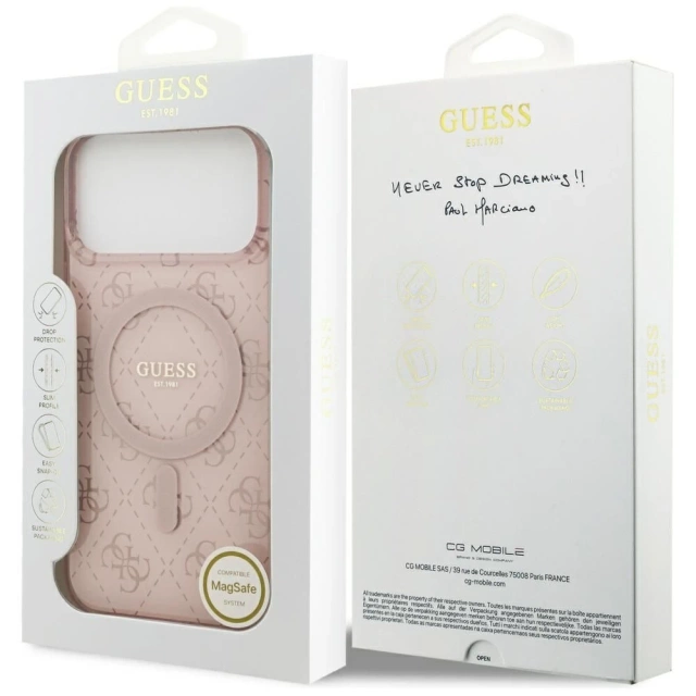 Etui Guess IML 4G Background MagSafe do iPhone 17 Pro Różowy