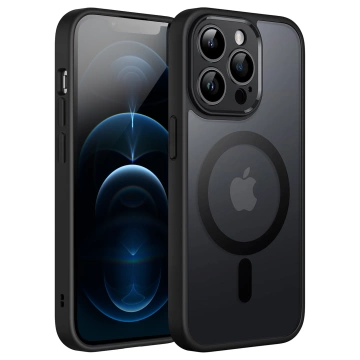 Чохол для Apple iPhone 12 Pro Alogy MagSafe Hybrid Matte Case Matte Cover with Lens Protection Black Glass