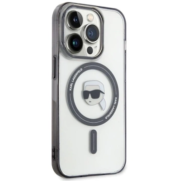 Etui Karl Lagerfeld KLHMP15XHKHNOTK для iPhone 15 Pro Max 6.7" прозорий твердий чохол IML Karl`s Head MagSafe