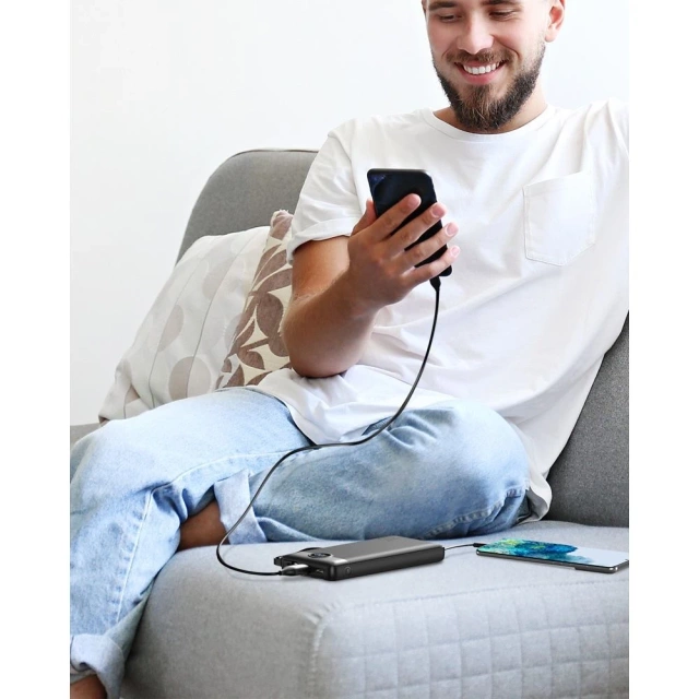 Powerbank Зовнішній акумулятор VEGER C10 - 10 000mAh (Micro Type C Lightning 8-pin) black (W1116)