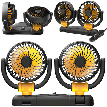 Dvojitý ventilátor do kokpitu, nastaviteľný, tichý, do zapaľovača cigariet pre Alogy Car 12V Black