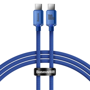 Baseus Crystal Shine Series cable USB cable for fast charging and data transfer USB Type C - USB Type C 100W 1.2m blue (CAJY000603)