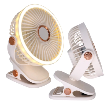 Fan Windmill Pinwheel Portable Clip Alogy Desktop Baby Stroller Cordless White
