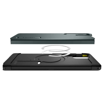 Pouzdro Spigen Tough Armor Mag MagSafe pro Samsung Galaxy S25 Ultra, zelené, aby se nepletlo