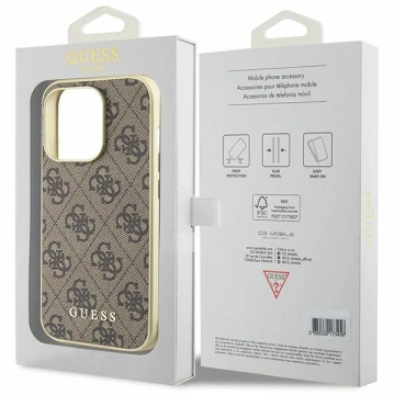 Etui Guess GUHCP15XGF4GBR для iPhone 15 Pro Max 6.7" бронзовий/коричневий твердий чохол 4G Charms Collection