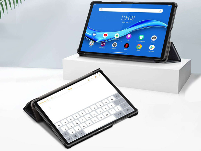 Etui Alogy Book Cover do Lenovo M10 Gen 2 TB-X306 Czarny + Szkło