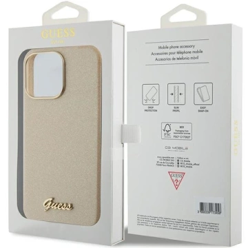 Etui Guess GUHCP15XPGMCSD pre iPhone 15 Pro Max 6,7" zlatý/svetlo zlatý pevný obal Glitter Glossy Script