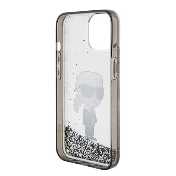 Etui Karl Lagerfeld KLHCP15SLKKNSK do iPhone 15 6.1" transparent hardcase Liquid Glitter Ikonik