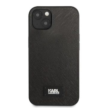 Ochranné pouzdro na telefon Karl Lagerfeld KLHCP13MSFMP2K pro Apple iPhone 13 6,1" hardcase black/black Saffiano Plaque