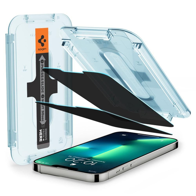 2x Spigen Glas.tR EZ Fit Privacy tempered glass for Apple iPhone 13 Pro Max