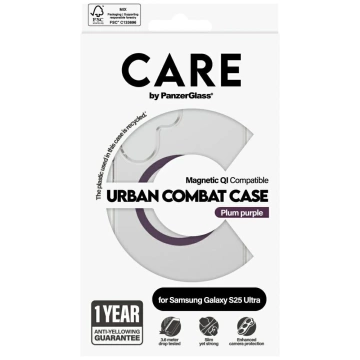 Чохол для Samsung Galaxy S25 Ultra CARE від PanzerGlass Urban Combat Purple Qi