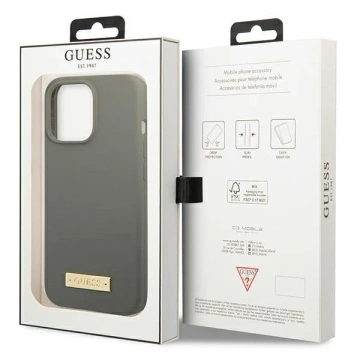 Etui Guess GUHMP13XSPLG до Apple iPhone 13 Pro Max 6,7" szary/сірий жорсткий чохол Silicone Logo Plate MagSafe