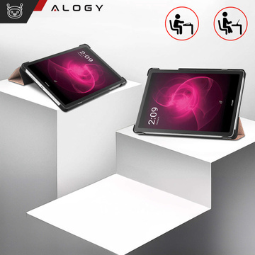 Skleněné pouzdro pro T-Mobile T Tablet 5G 10,36" pouzdro na tablet Alogy Book Cover Case Rose Gold Stylus Zdarma