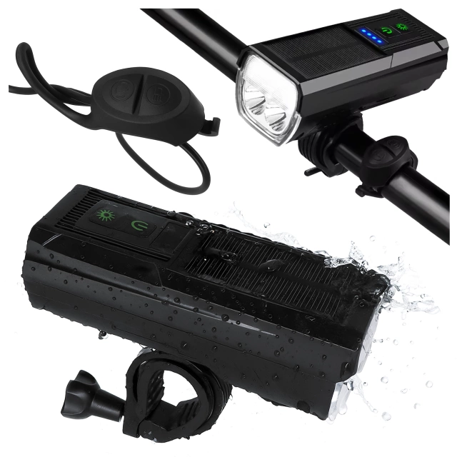 Alogy P12 Fahrradlicht schwarz Fahrradlicht vorne LED-Frontlicht Fahrradbeleuchtung wasserdicht IPX5