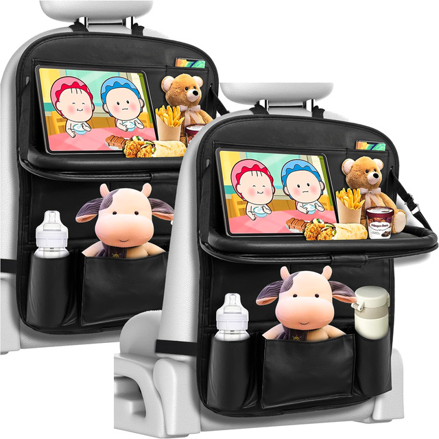 2x Organizér do auta cestovní stolek do auta chránič zadního opěradla sedadla Alogy Black