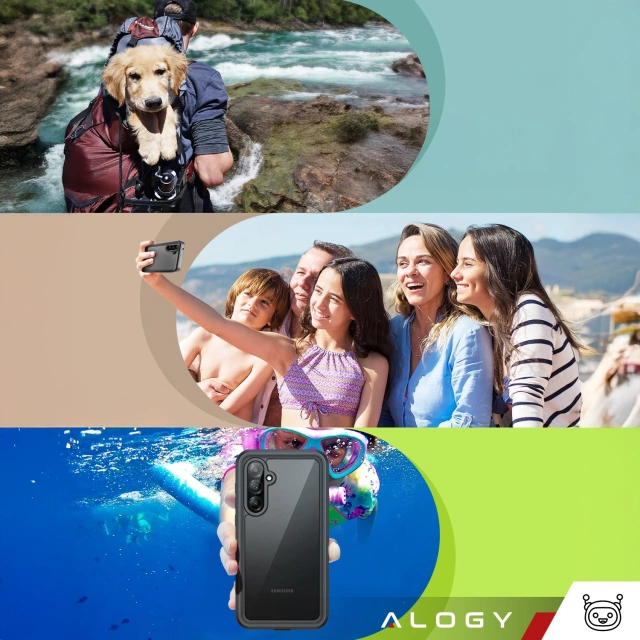 Vodotesné puzdro pre Samsung Galaxy A36 5G / A56 5G Alogy HydroArmor™ IP68 s priehľadnou zadnou stranou, 360° pancierované puzdro