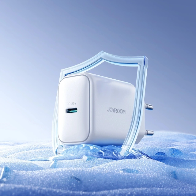 Ładowarka Joyroom Sieciowa USB-C PD 20W - Biała + kabel USB-C / USB-C 1m