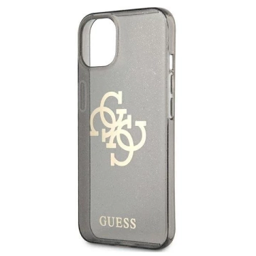 Guess GUHCP13SPCUGL4GBK iPhone 13 mini 5,4" čierne/čierne pevné puzdro Glitter 4G Big Logo