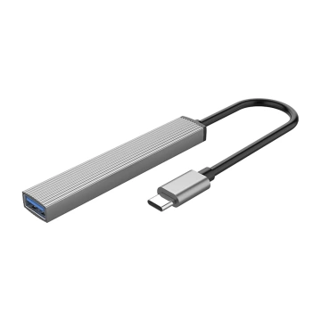 Hub USB-C Orico AH-13 4w1 1x USB 3.0 + 3x USB 2.0 Szary Aluminiowy