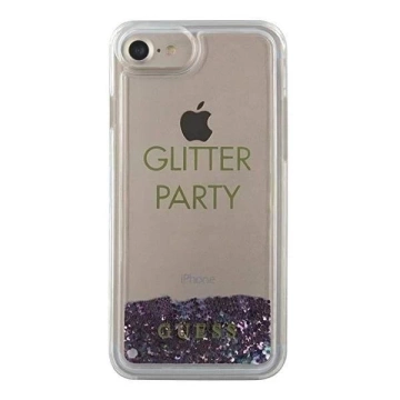 Guess GUHCP7GLUQPU iPhone 6/7/8 /SE 2020 fioletowy/fialové pevné puzdro Liquid Glitter Party