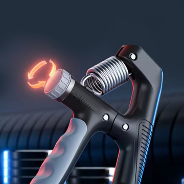 Ściskacz grip do ćwiczeń dłoni rąk regulowany 10-100 kg trening sport rehabilitacja z wyświetlaczem licznik Czarny