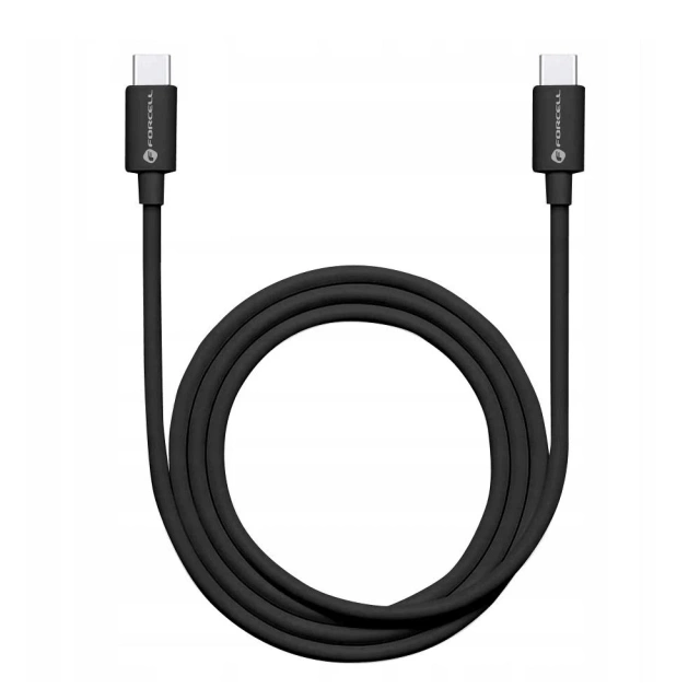 Kábel USB-C na USB-C Forcell PD 48W QC 2.0 1m TPE synchronizačná trubica čierny