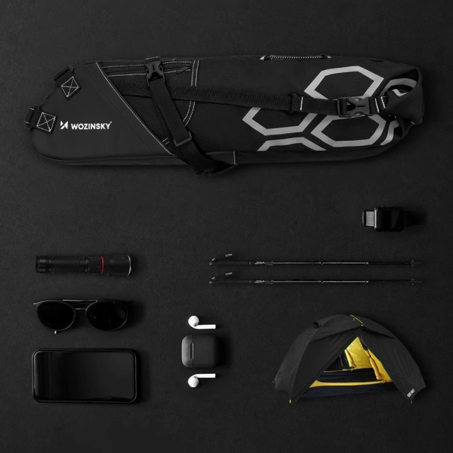 Wozinsky geräumige Fahrradsatteltasche Satteltasche groß 12 l schwarz (WBB9BK)