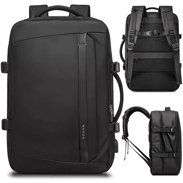 Bange wasserdichter Rucksack, Laptoptasche, 15,6 Zoll, Reisen, 47 x 31 x 20 cm, für Arbeit, Schule, Flugzeug, Herren, Damen, mit USB-Anschluss, Schwarz