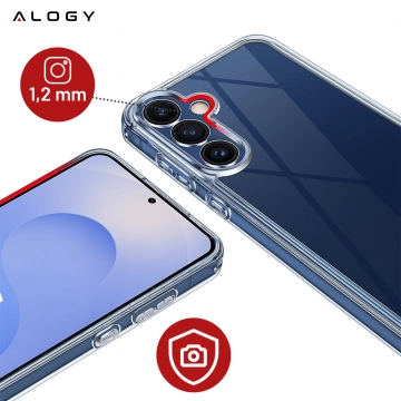 Прозорий чохол для Samsung Galaxy S25 Plus, з піднятими краями, ідеальна посадка, ПК ТПУ, чохол Alogy HybridShield™